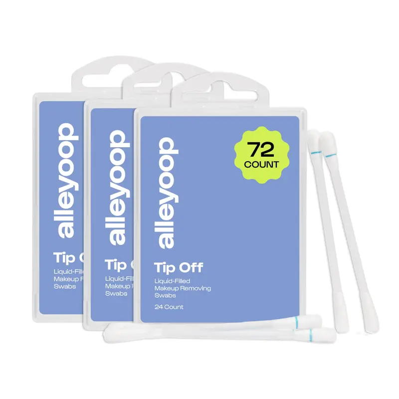 ALLEYOOP Tampons Demaquillage Liquide Tip Off – Pack 3×24, Facile à Utiliser et Gain de Place