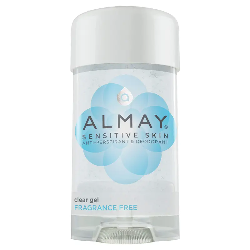 Almay Gel Clair pour Peau Sensible — Déodorant sans parfum, Anti-Transpirant, Stick 2,25 oz, Pack de 6
