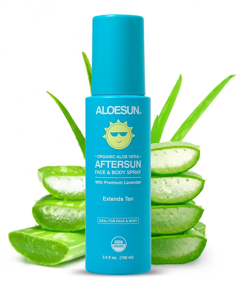 ALOESUN Spray Après-Soleil Visage et Corps | Aloe Bio et Lavande | Format Voyage