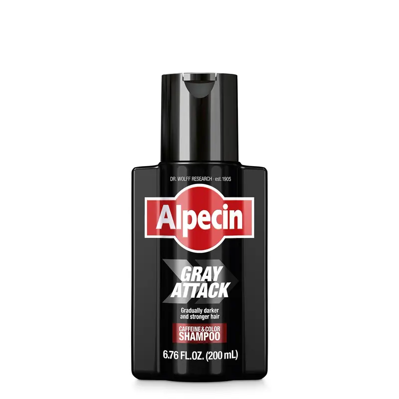 Alpecin Gray Attack – Shampoing Caféine & Color pour Hommes, 200 ml