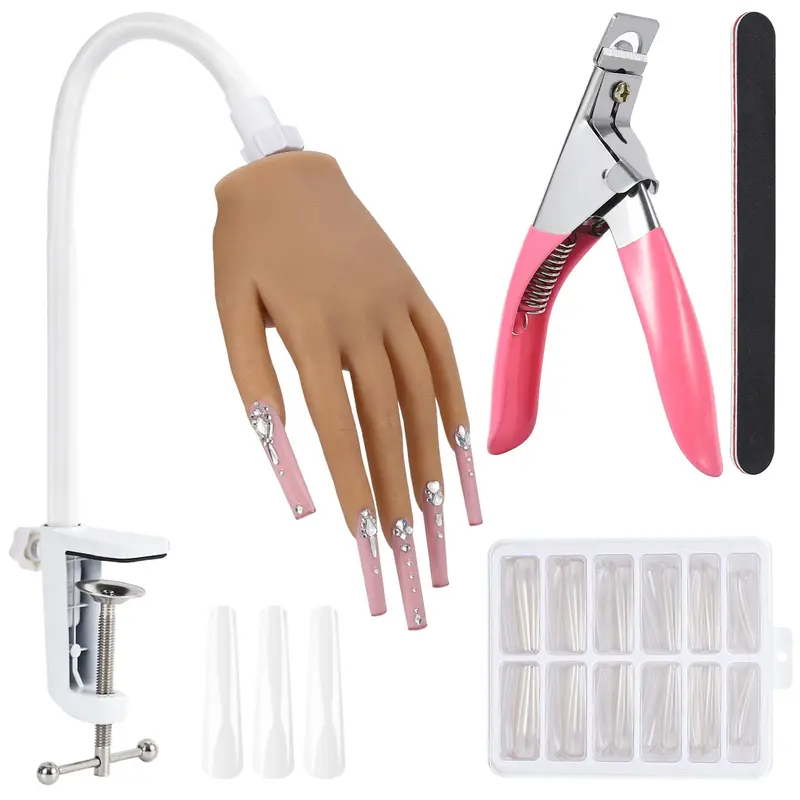 ALUROICE — Main d’entraînement en silicone pour ongles acryliques, pratique réaliste et flexible