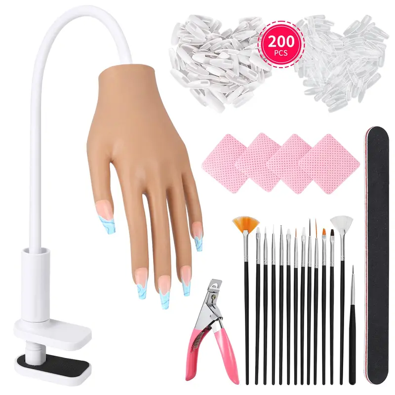 ALUROICE Main d'entraînement pour ongles en acrylique – pratique réaliste et durable