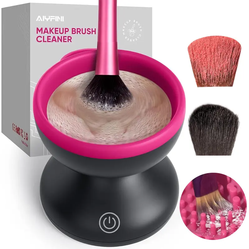 Alyfini Nettoyeur Électrique de Pinceaux Maquillage – Lavage Puissant, Portable et Simple