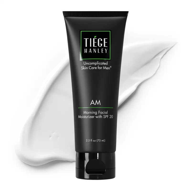 AM Hydratant Visage Tiege Hanley – SPF 20, Hydratation Durable et Teint Égalisé (2,5 oz) – Pour Hommes