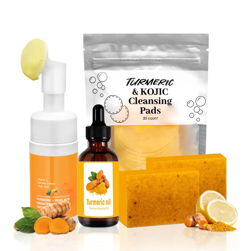 Amdele Lavage et Soin au Curcuma — Coffret 4 Pièces pour Visage et Corps