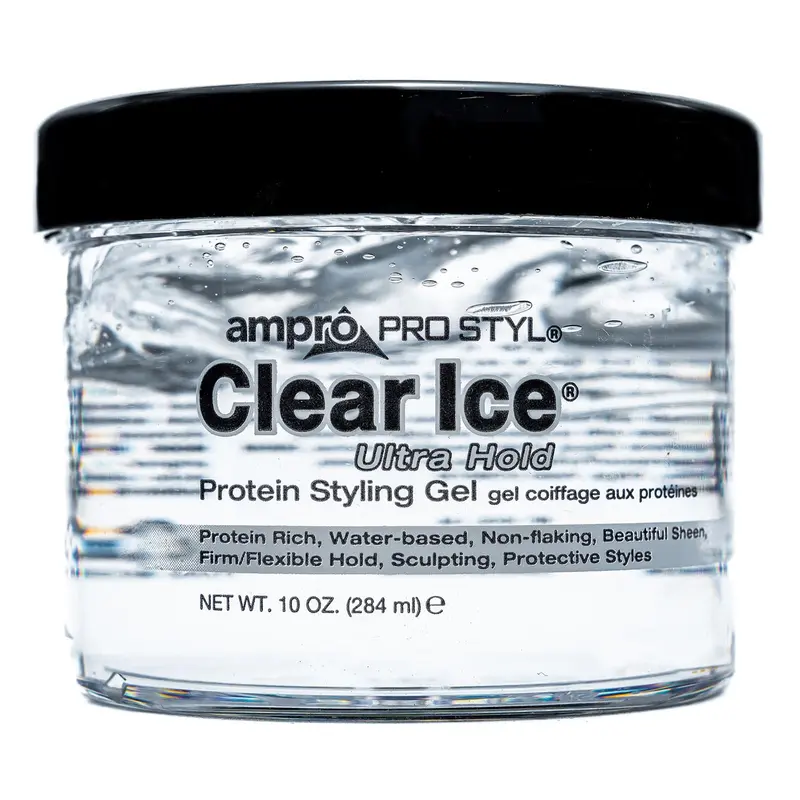 AmPro Pro Styl Clear Ice Gel Coiffant – Tenue Flexible, Sans Alcool, Protéiné – 10 oz