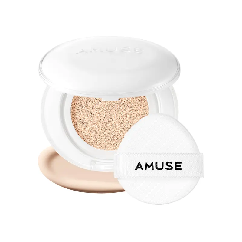 Amuse SEOUL Ceramic Skin Perfector Cushion Foundation (1,5 naturel) | Longue tenue, Léger, Semi-matte, Couverture naturelle, Hypoallergénique, Végan, Beauté coréenne (15 g)