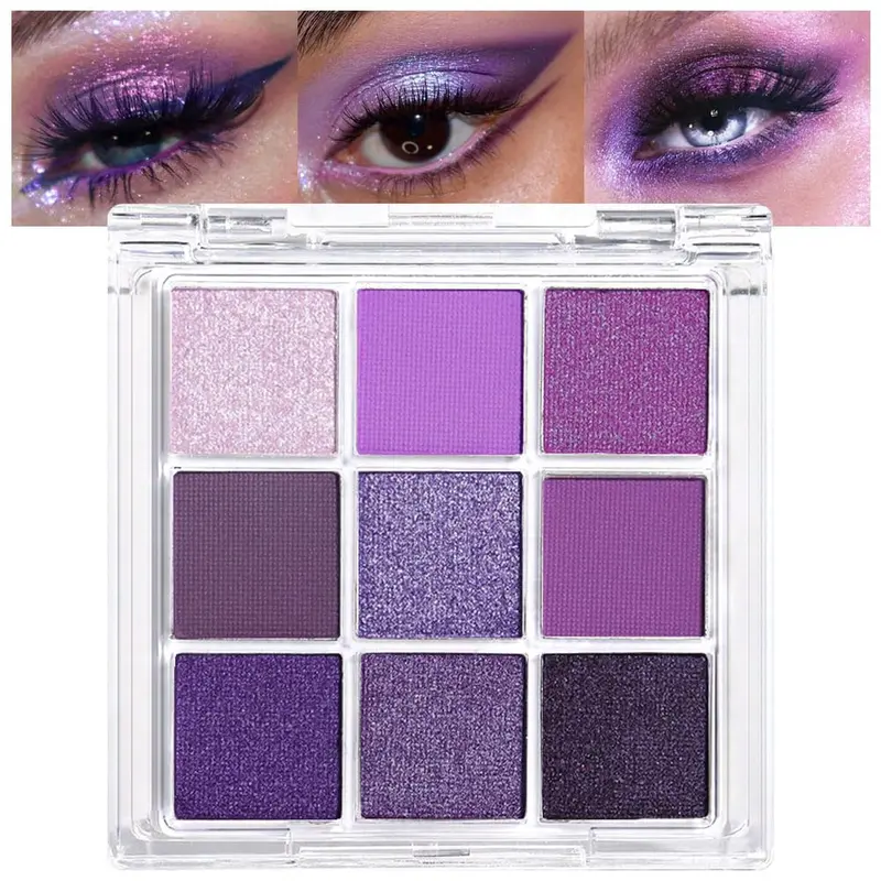 AMY'S DIARY Palette Violet Profond – 9 Teintes Matte Métalliques et nacrées, Étanche et Sans Cruauté