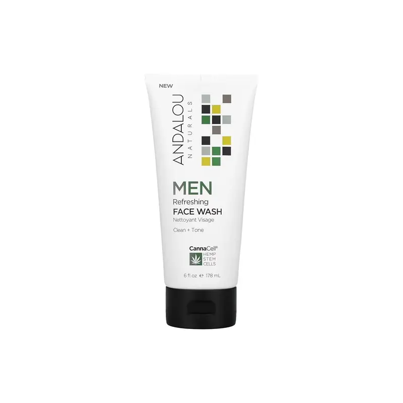Andalou Naturals Nettoyant Visage Rafraîchissant pour Hommes avec CannaCell, 170 g