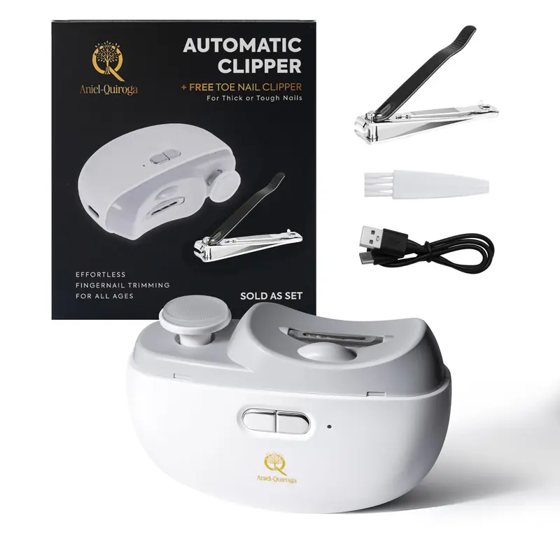 ANIEL-QUIROGA Coupe-ongles Électrique Automatique – Taille et Polissage pour Adultes, Seniors et Bébés