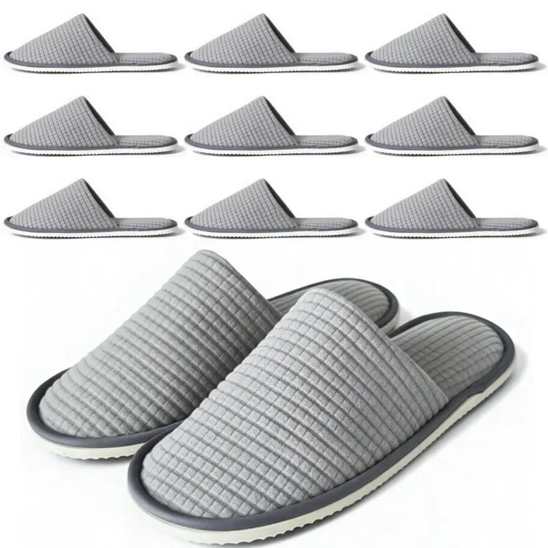 Anmerl – 10 Paires Chaussons Hôtel Jetables | Taille Universelle, Semelle Antidérapante, Lavables