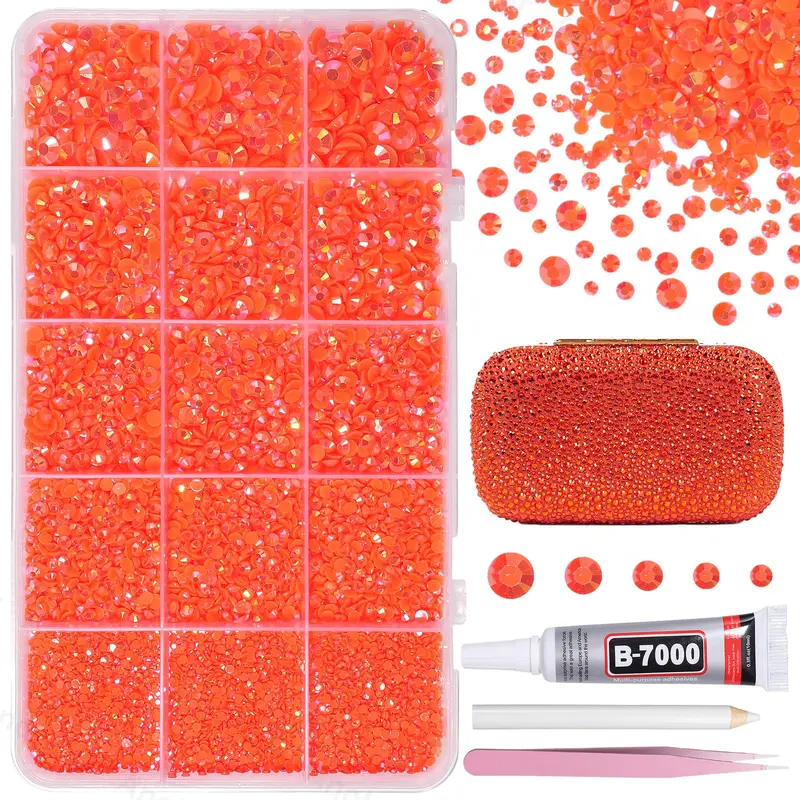 AnoleAir 12000 Paillettes Orange – Kit d’embellissement en résine 2/3/4/5/6 mm pour le bricolage, gobelets et maquillage