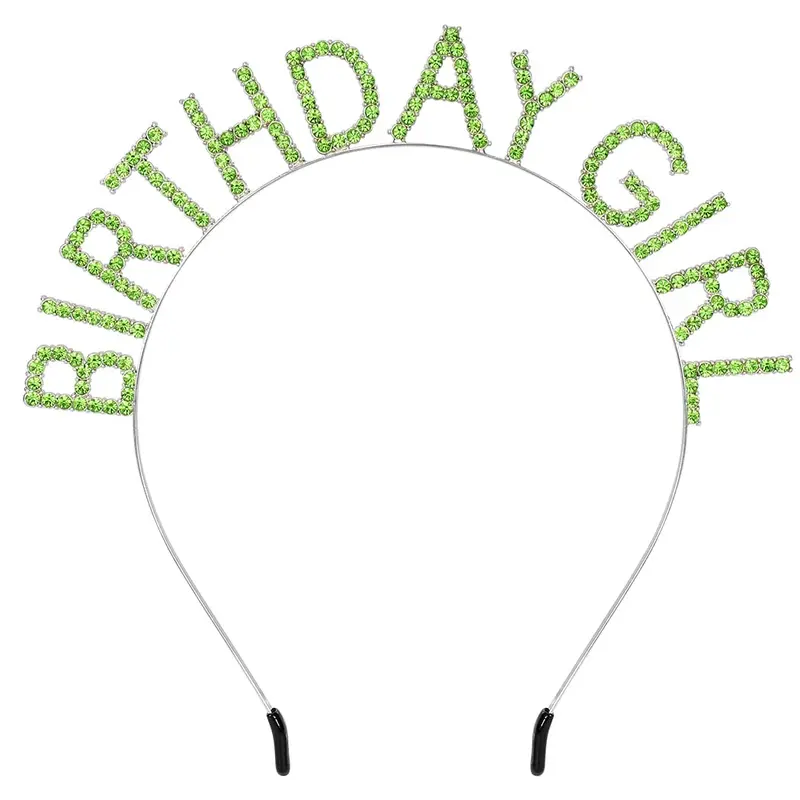 AOPRIE Couronne princesse Argent Vert – Accessoire d’anniversaire avec strass
