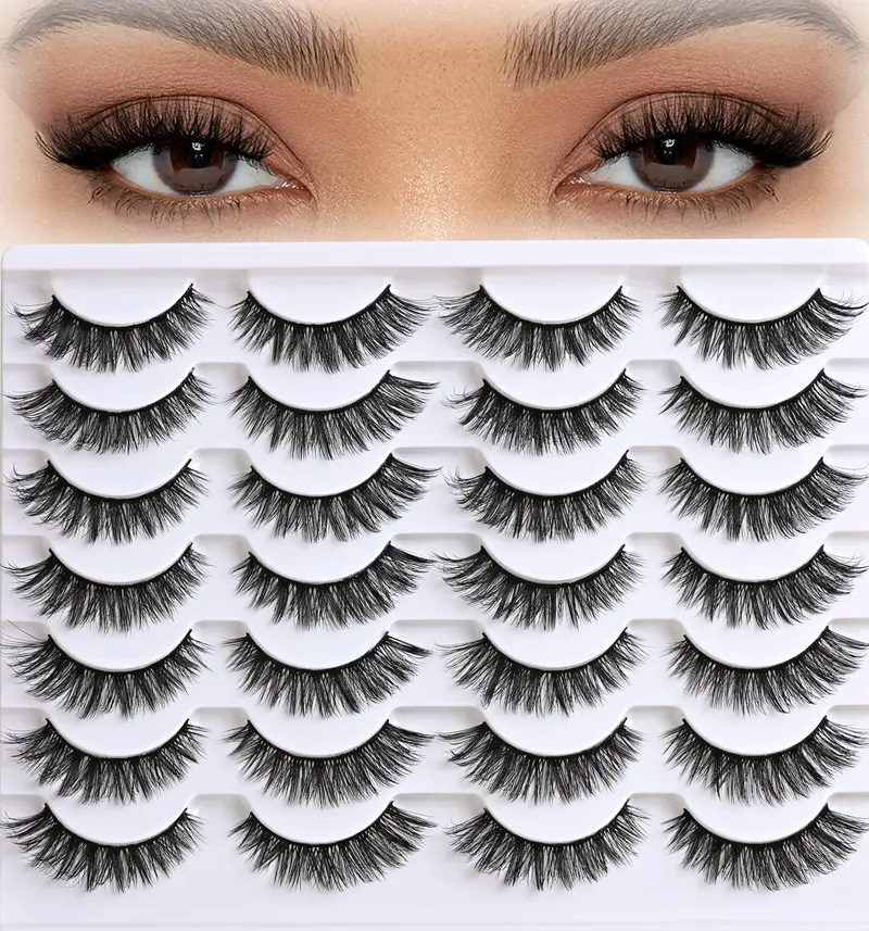 APCYUST Cils Cat Eye - Faux Mink, 14 Paires, Regard Naturel et Léger