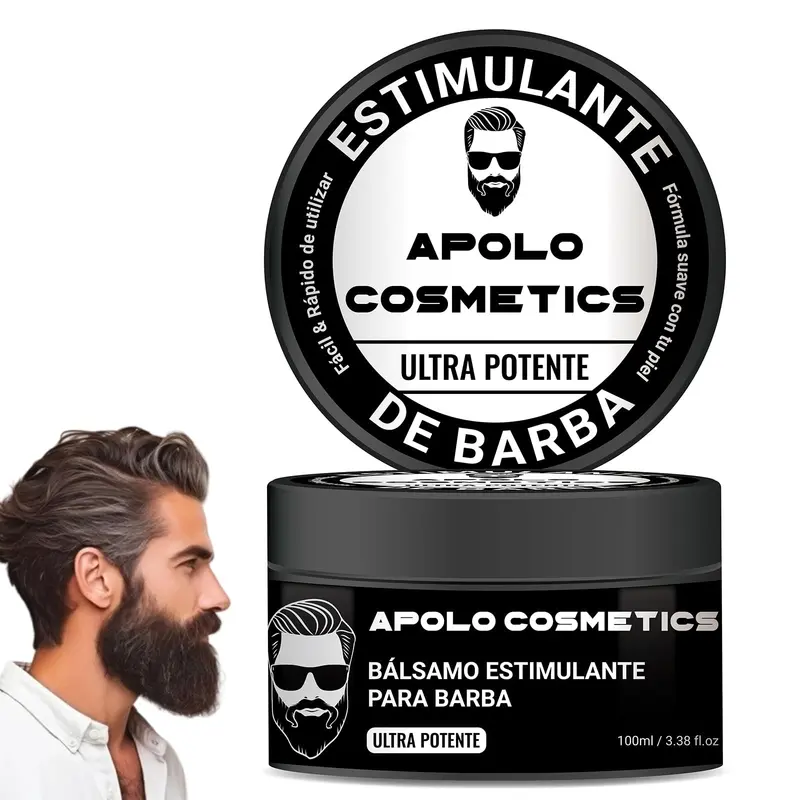 apolo cosmetics – Baume stimulant pour barbe ultra puissant, croissance pour hommes, hydratant et fortifiant (1 pièce)