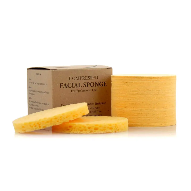 APPEARUS Éponges Faciales en cellulose naturelle – Lot de 50 compressées, Nettoyage doux et Exfoliation