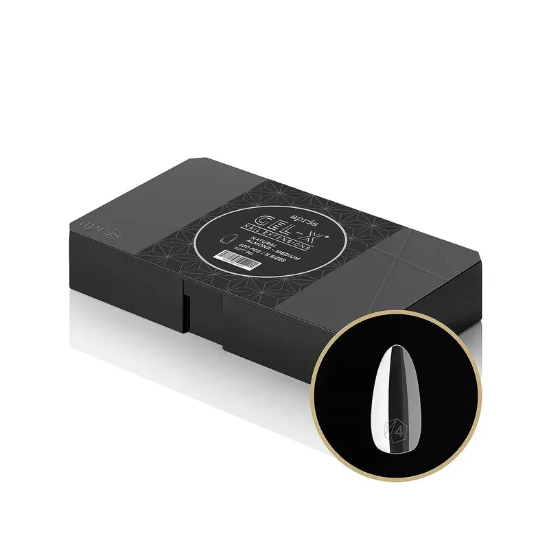 APRÉS Gel-X® Boîte de Pointes Soft Gel – Amande Naturelle, 500 Pièces, 11 Tailles (00–9), Qualité Premium