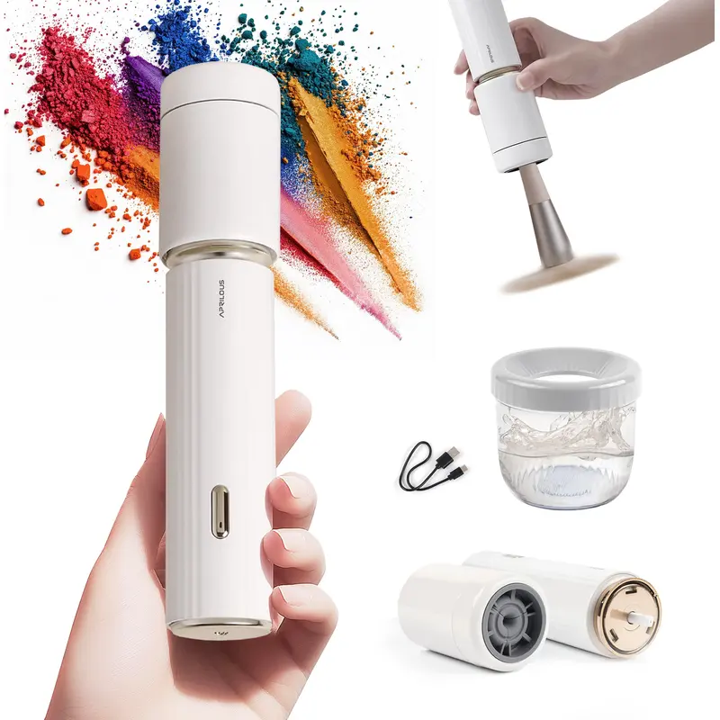 Aprilous Nettoyeur et Sèche-Brosse Électrique — Collier Universel, Portable et Rechargeable