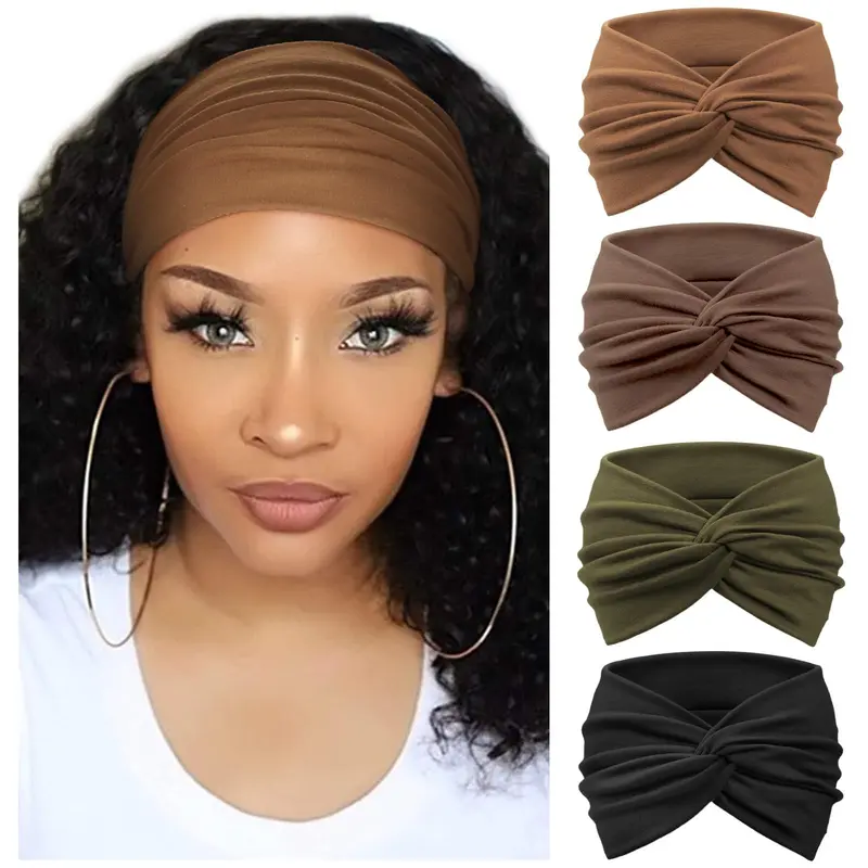 AQOKKA Bandeaux Extra Large pour Femmes – Turban Sans Glissement et Style Boho