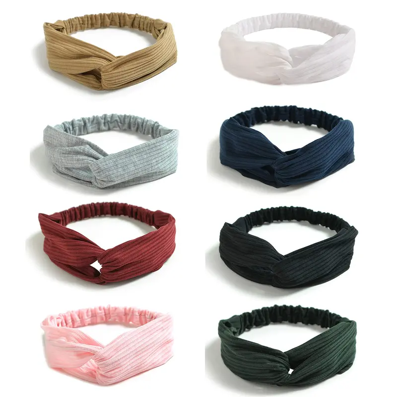 AQOKKA Bandes-cheveux élastiques nouées pour femmes – accessoires boho anti-dérapants