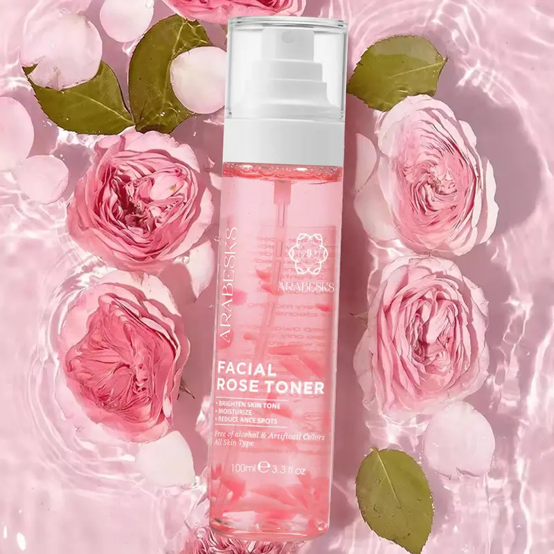 ARABESKS Brume Tonique Rose 100 ml — Hydratation, Aloe Vera, Hyaluronique et Vitamine C, Sans Alcool, Vegan