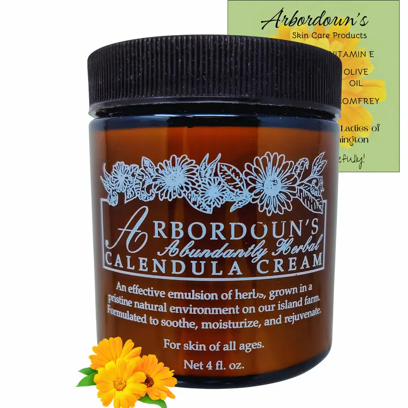Arbordoun Calendula Crème 4oz – Soin après tatouage et eczema, fabriqué à Lopez Island