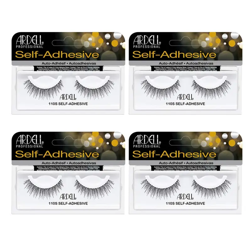 Ardell Cils Auto-Adhésifs 110S – Sans Colle, Look Naturel, Lot de 4