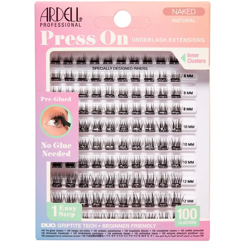 Ardell Press On Cils Naked Natural – Extensions sous-cils pré-collées, sans colle, 100 pièces