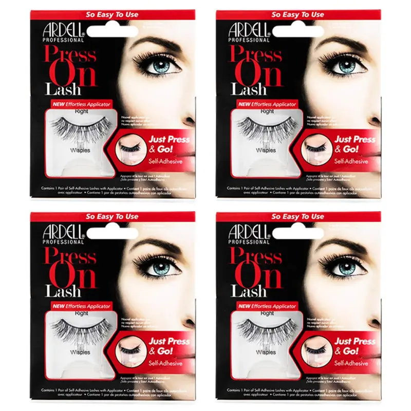 Ardell Wispies Press On – Faux Cils Auto-Adhésifs Sans Colle, Lot de 4