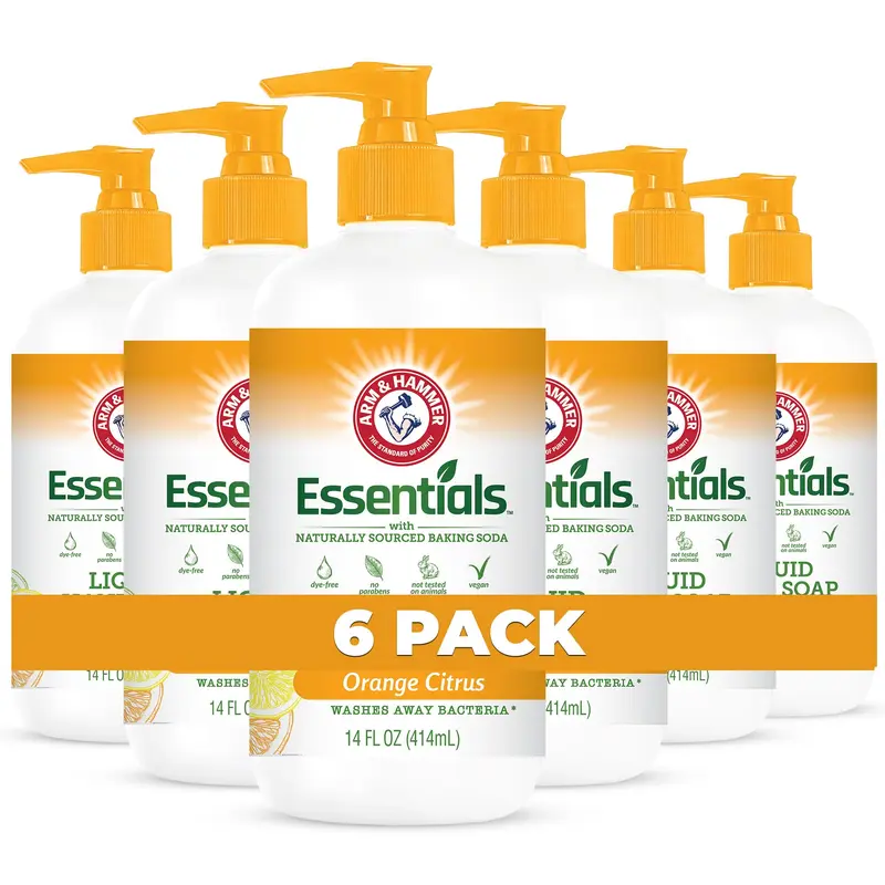 Arm & Hammer Lot de 6 Savon Liquide pour Mains - Orange Citron, Nettoyage Doux, 414 ml