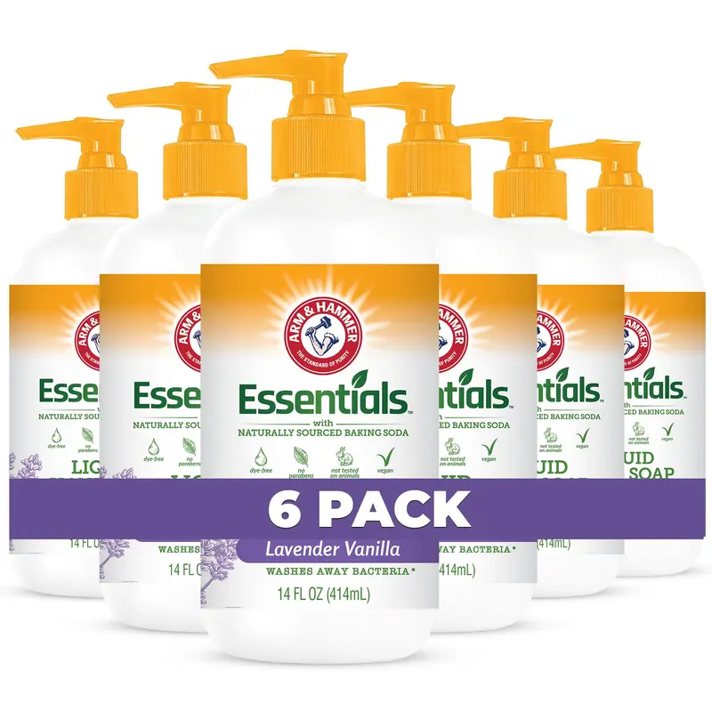 Arm & Hammer Savon Liquide pour Mains – Lot de 6 bouteilles Lavande Vanille, 414 ml