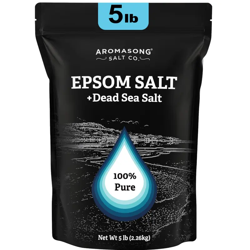 Aromasong – Sel d'Epsom et Sel de la Mer Morte pour Bain – Lot 5 lb, Pur à 100 %