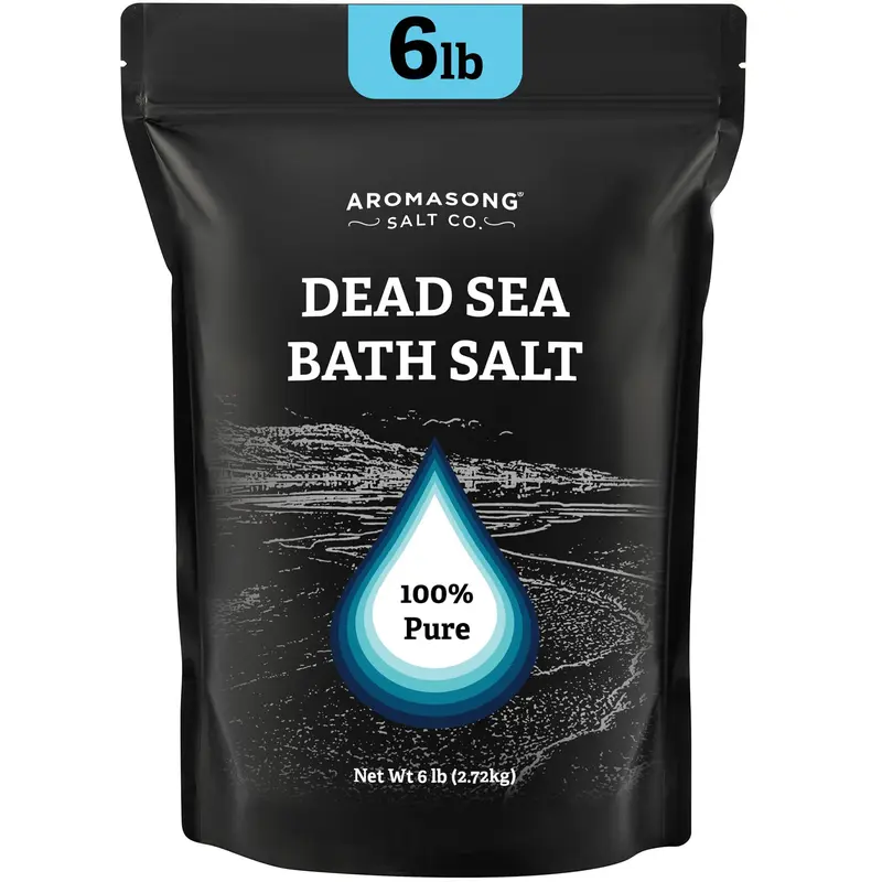 Aromasong Sels de Mer Morte pour Bain – Lot en vrac 2,7 kg (6 lb), 100% Pur et Naturel