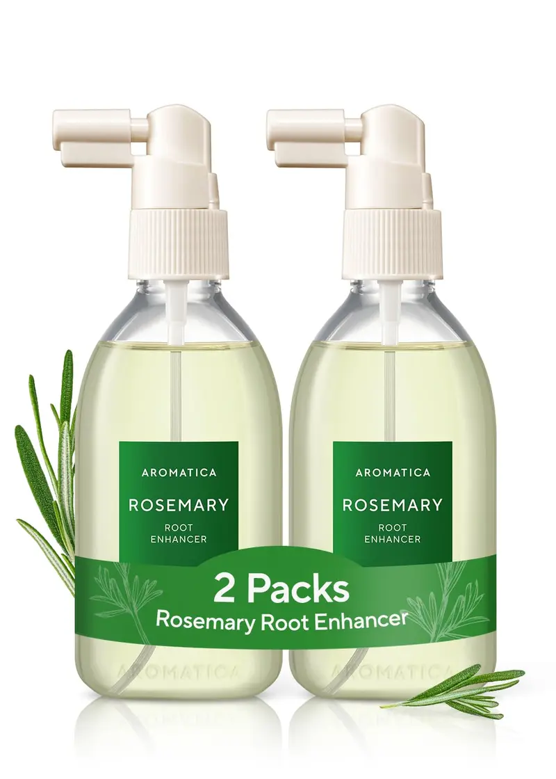 AROMATICA Root Enhancer (2 flacons) Brume Romarin pour Cheveux – Soin cuir chevelu detox sans sulfate, silicone ni parabènes (100 ml chacun)