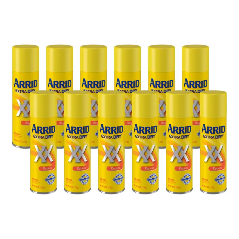 Arrid XX Extra Dry – Déodorant Antiperspirant Aérosol 6 oz (Lot de 12) – Odeur régulière