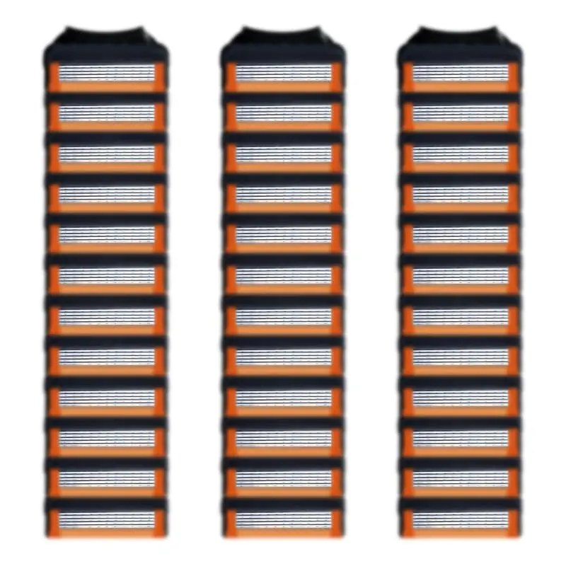 Artgol – 36 Lames de Rechange GL-Fusion 5 Style (Noir) – Lot de Lames pour Rasoirs Humides Hommes