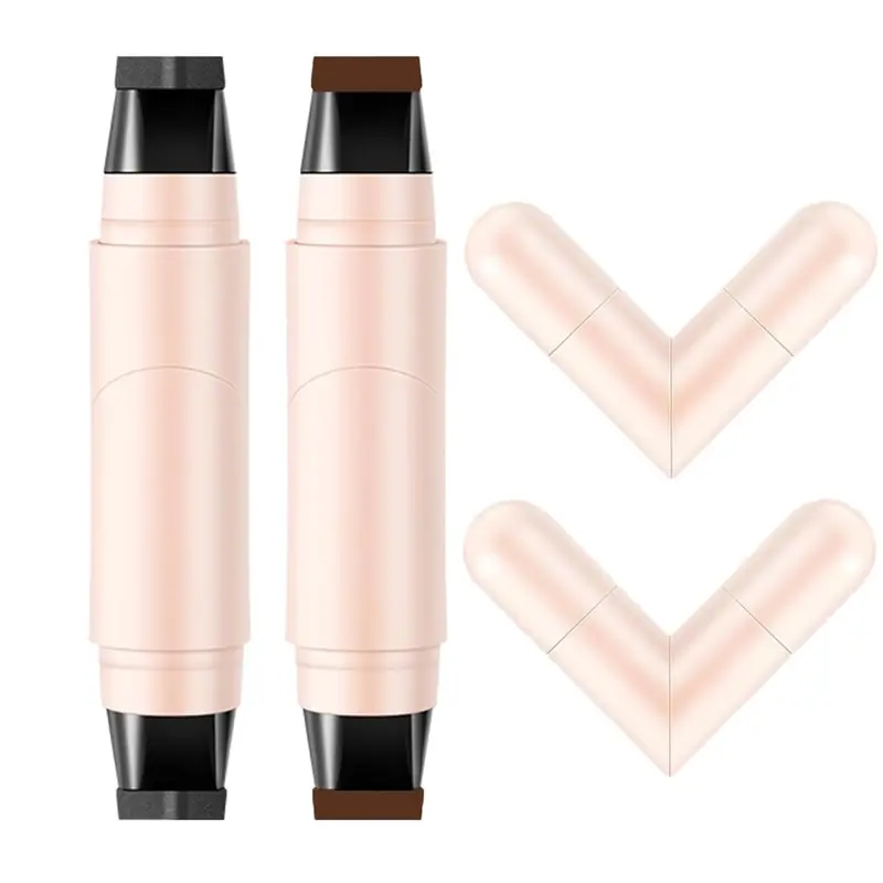 Aseawave – Ensemble de 2 Delineateurs Gel avec Tampon Pliant pour Ailes Parfaites, Waterproof, Anti-Bavure (Noir et Marron)