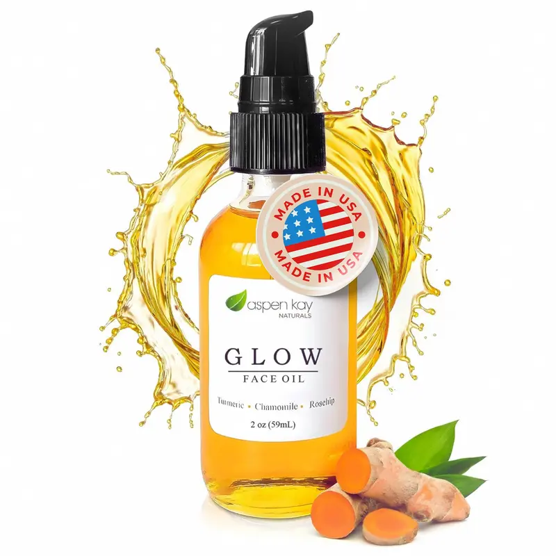 Aspen Kay Naturals Glow – Huile Visage Curcuma et Rosehip, Soin Naturel 60 ml