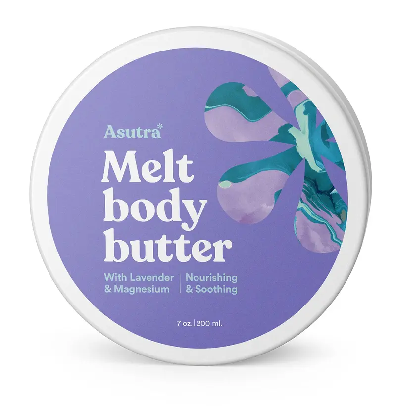 ASUTRA Beurre corporel au magnésium lavande – Hydratation apaisante, 200 ml