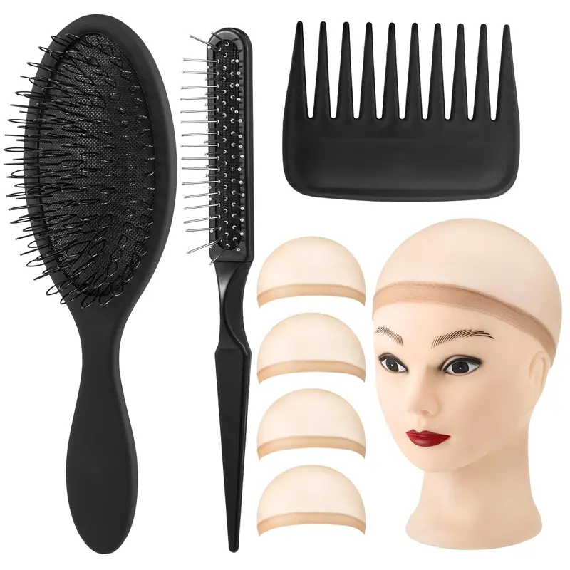 Auroray – 3 Brosses pour Perruques et 4 Capuchons · Démêlage Doux et Confort Universel