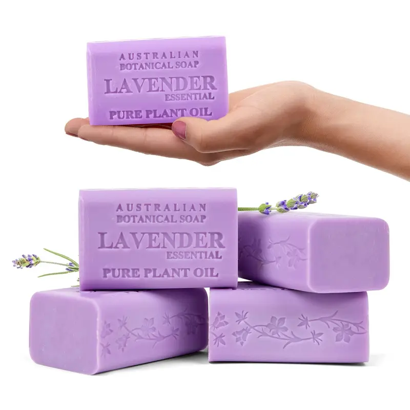 Australian Botanical Soap Lavande – Savon de Luxe 6,6 oz, Pack de 4, Beurre de Karité