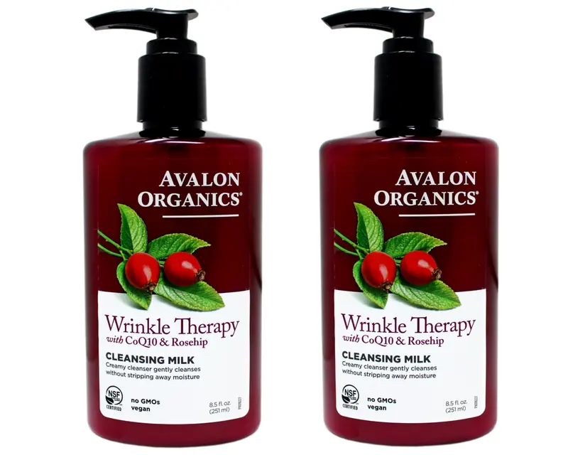 Avalon Organics Lait Nettoyant Visage CoQ10 – 251 ml, Lot de 2 (502 ml au total)