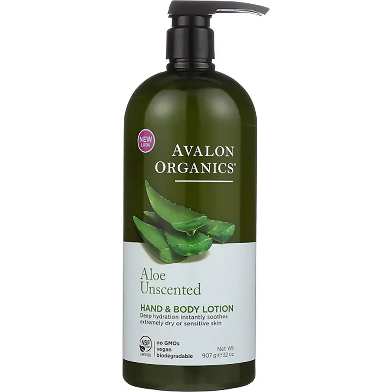 Avalon Organics Lotion Mains et Corps Aloe Sans Parfum – 32 oz