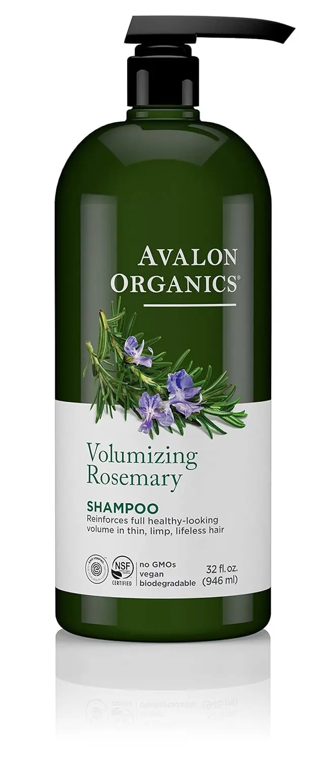 Avalon Organics Shampoing Romarin – Volume et Nettoyage Doux, 32 onces liquides (environ 946 ml)