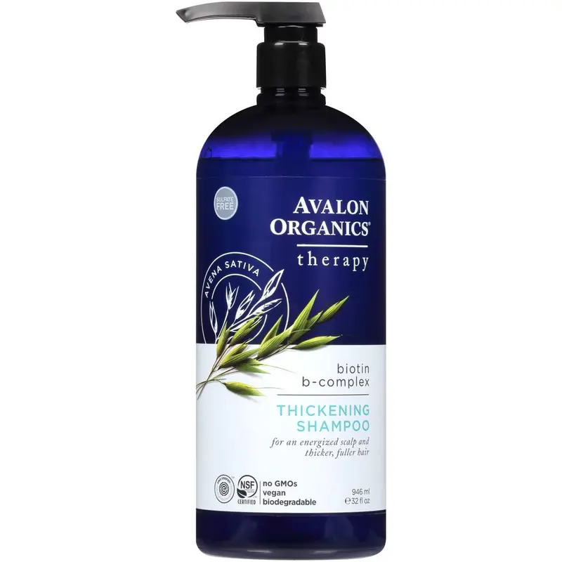 Avalon Organics Therapy Thickening Shampoo Biotin B-Complex – 32 oz, biologique et végane