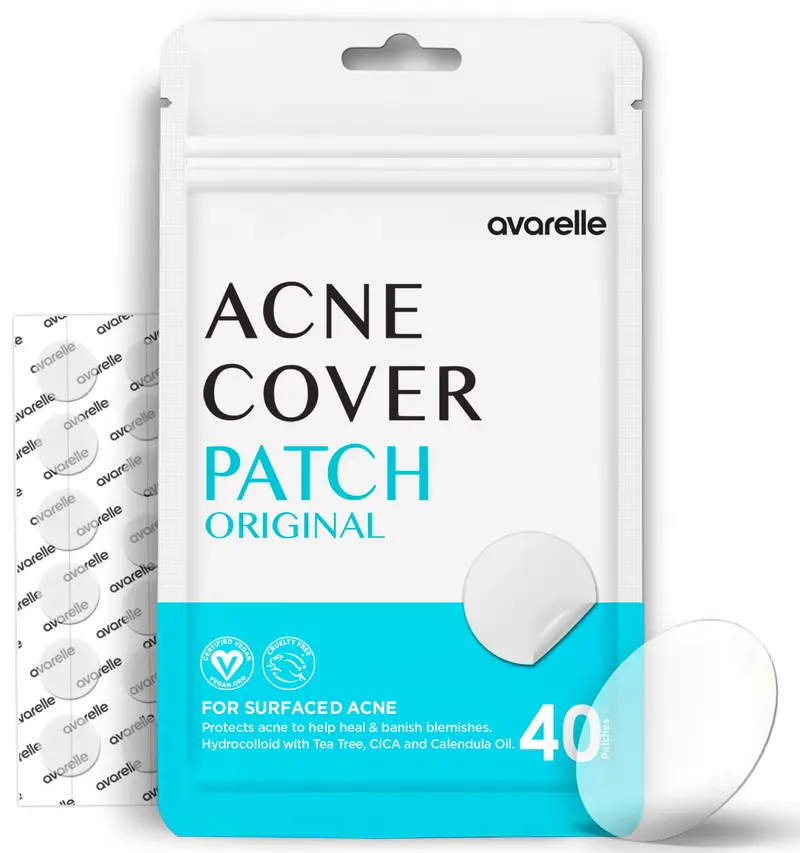 AVARELLE Acne Cover Patches – Patch hydrocolloïde pour bouton et peau nette, vegan et cruelty-free