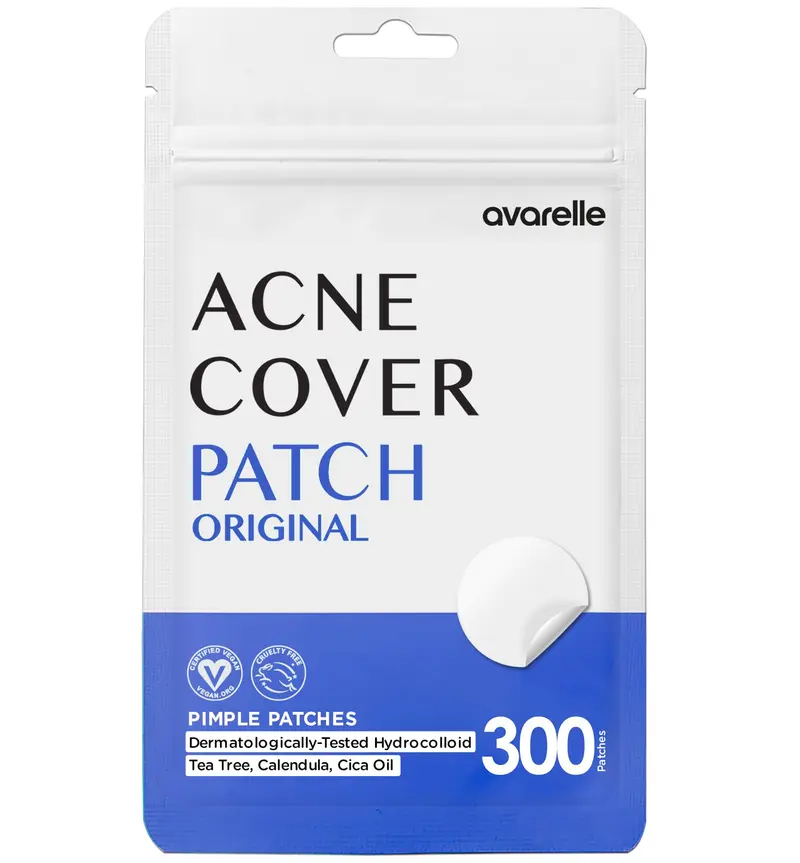 AVARELLE Pansements Hydrocolloïdes pour Acné – Pansements Visage Transparents 10–14 mm, 300 Unités, Éligibles FSA/HSA