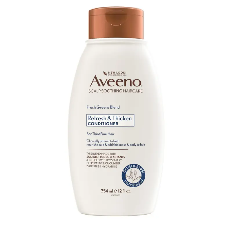 Aveeno Fresh Greens Blend — Après-shampoing volumisant Concombre et Romarin, Cheveux fins, 355 ml