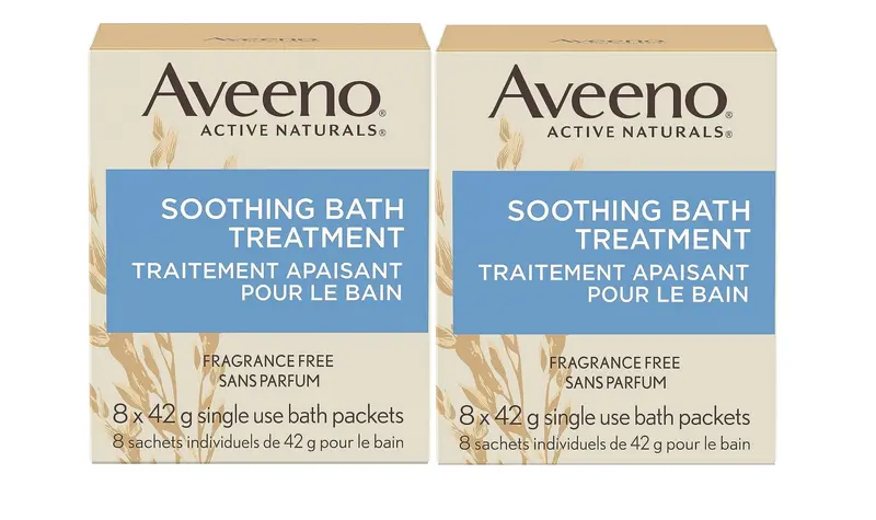 Aveeno Sans Parfum – Bain Apaisant à l’Avoine Colloïdale, Pack de 2 (8 sachets chacun) – Peaux sensibles