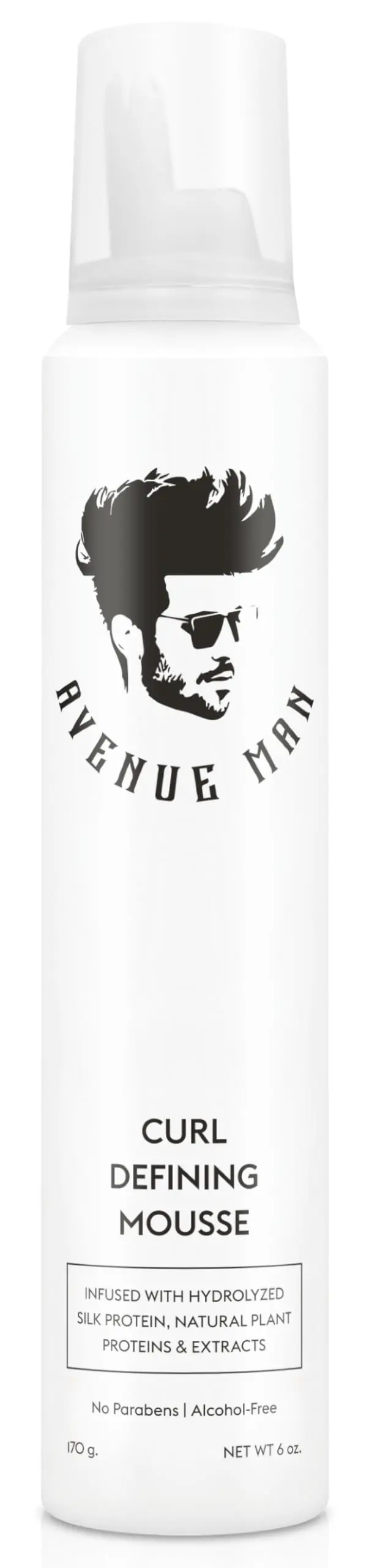 Avenue Man Mousse Définissante pour Boucles – Légère, Anti-Frizz, Argan, Aloe et Thé Vert (6 oz)